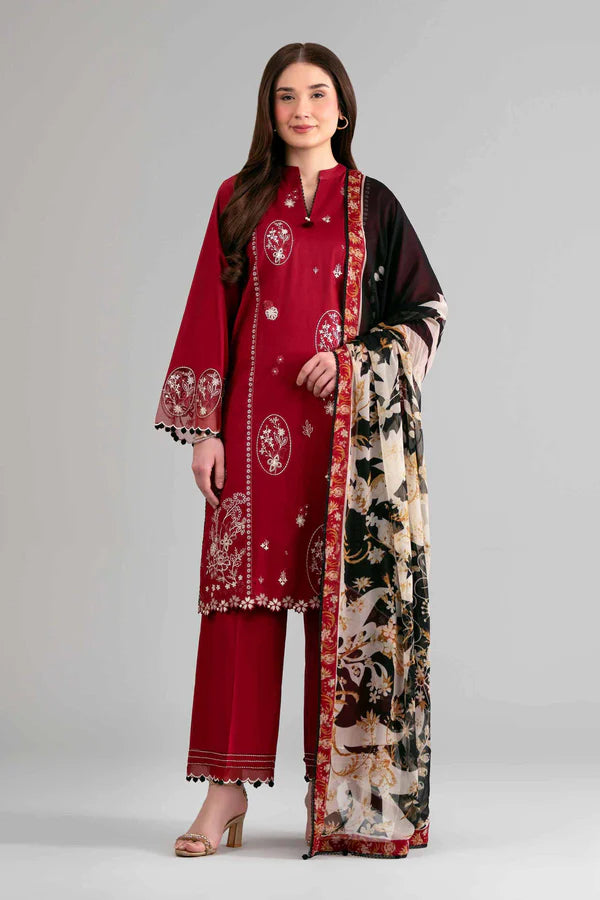 3 Piece - Digital Printed Embroidered Suit - 42601550